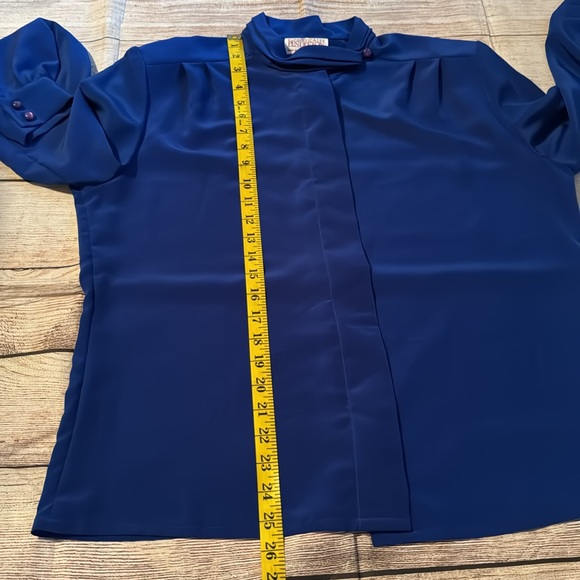Vintage Sophisticates by Pendleton Petite Button Down Blouse Size 16 Blue - Picture 14 of 14